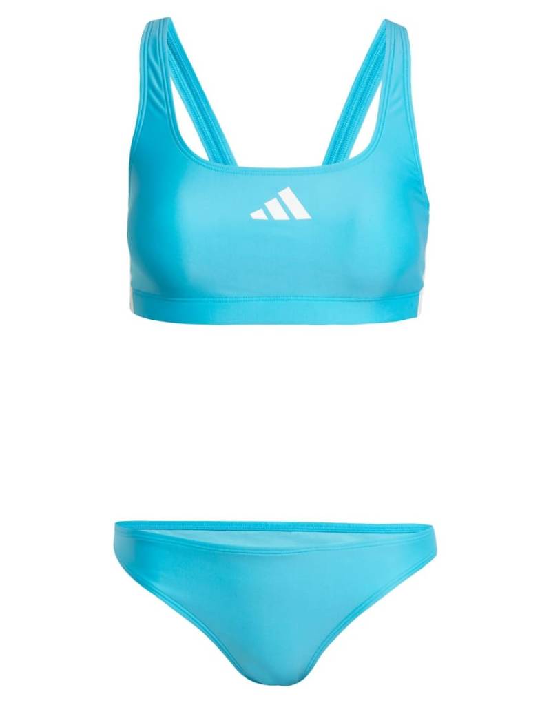 adidas Performance - Bikini in Lucid-Zyan/Weiß mit 3 Streifen und v-förmiger Rückseite-Blau von adidas performance