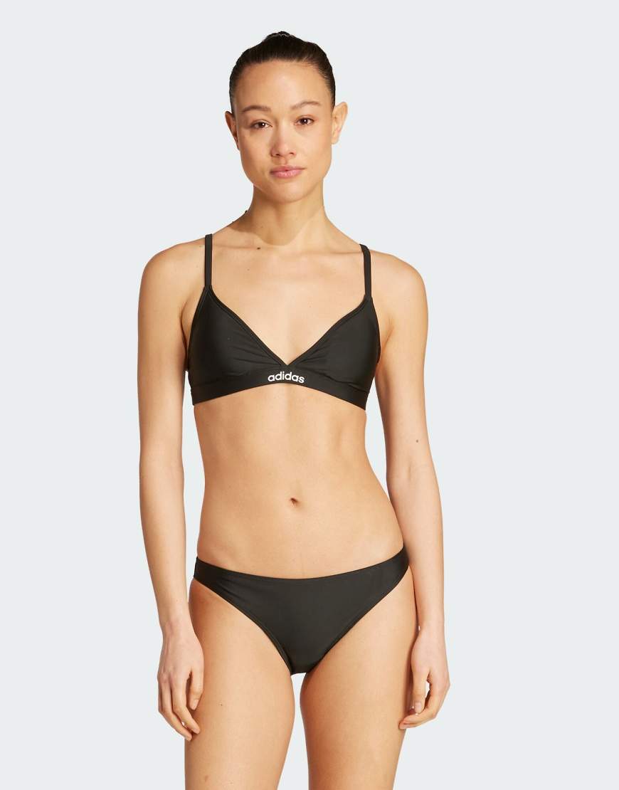 adidas Performance - Bikini in Schwarz/Weiß mit Triangel-Bikinioberteil mit verstellbaren Trägern adidas Performance - Bikini in Schwarz/Weiß mit Triangel-Bikinioberteil mit verstellbaren Trägern von adidas performance