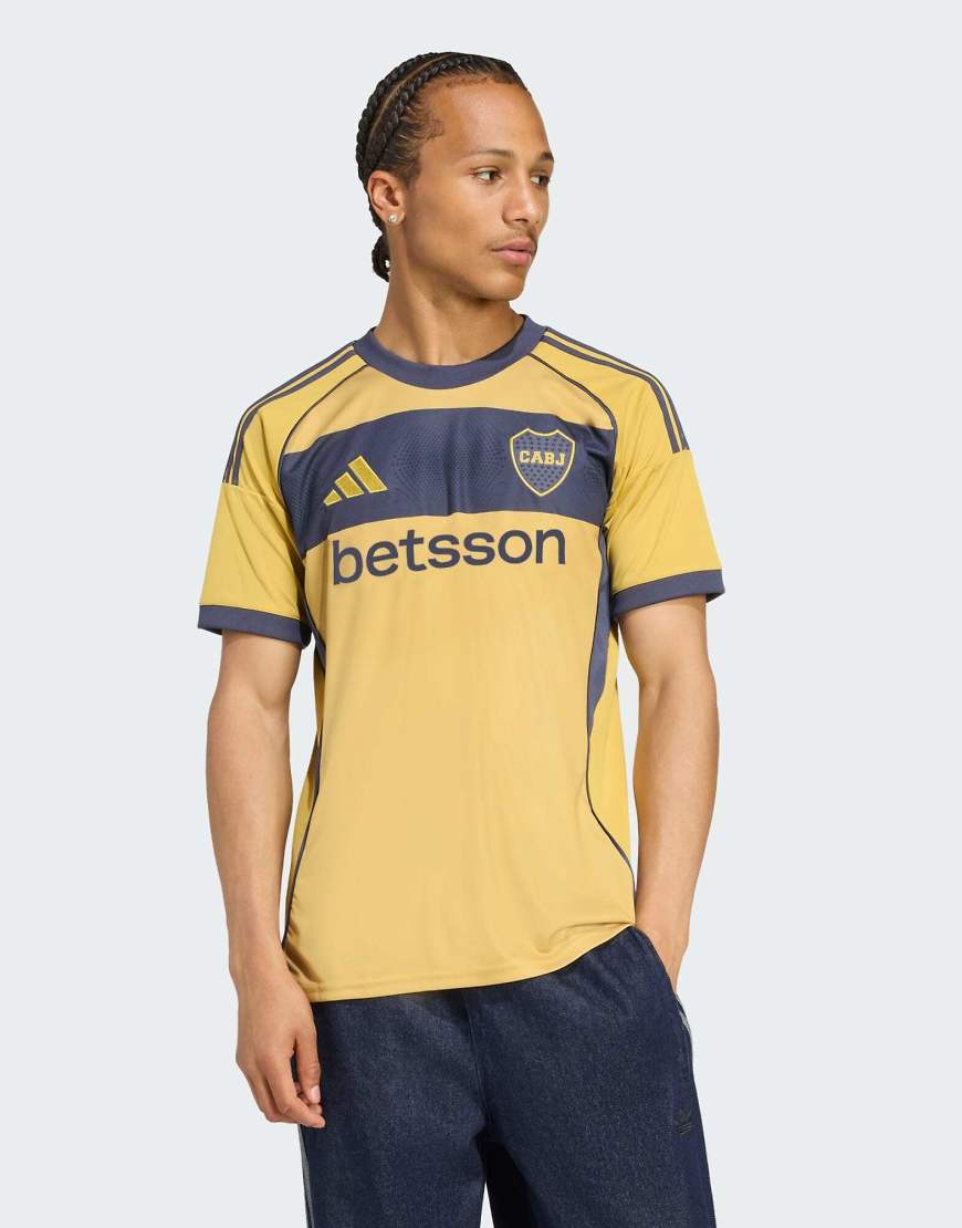 adidas Performance - Boca Juniors 25/26 - Auswärtstrikot in Pyrite/Shadow Navy/Night N-Gelb von adidas performance