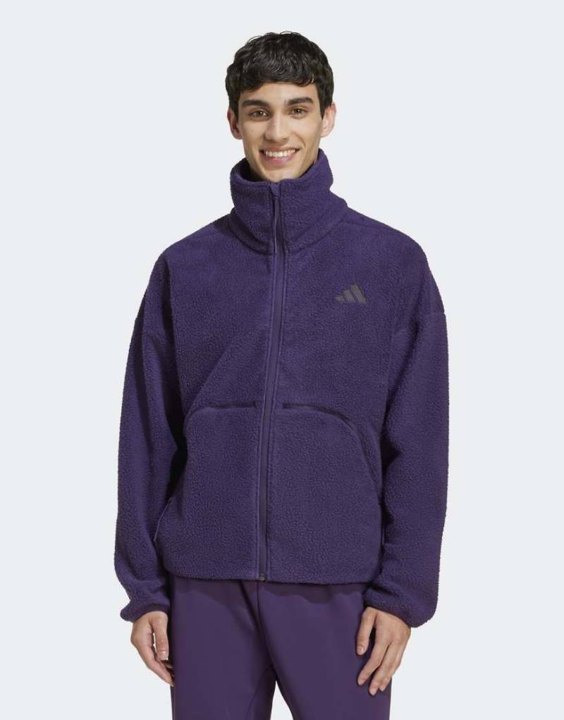 adidas Performance - City Tech - Jacke aus hochflorigem Fleece in Aurora Plum mit durchgehendem Reißverschluss-Lila adidas Performance - City Tech - Jacke aus hochflorigem Fleece in Aurora Plum mit durchgehendem Reißverschluss-Lila von adidas performance