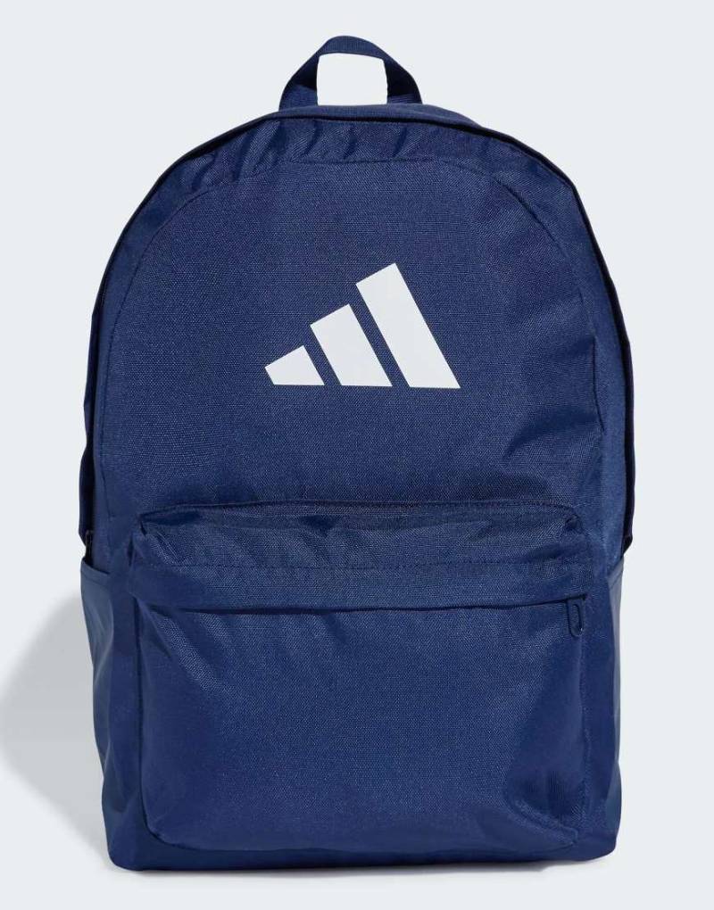 adidas Performance - Classic - Rucksack in Dunkelblau / Weiß mit 3-Balken-Logo von adidas performance