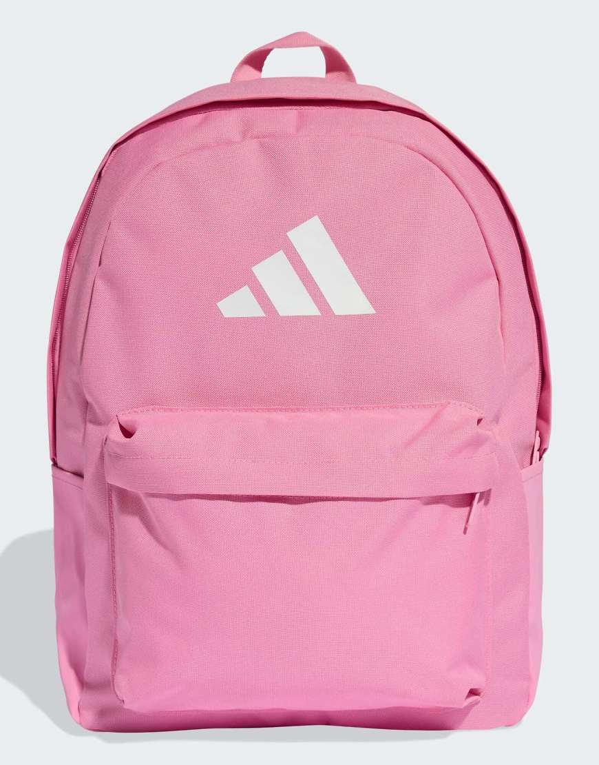 adidas Performance - Classic - Rucksack in St Tropic Bloom / Weiß mit 3-Balken-Logo-Rosa von adidas performance
