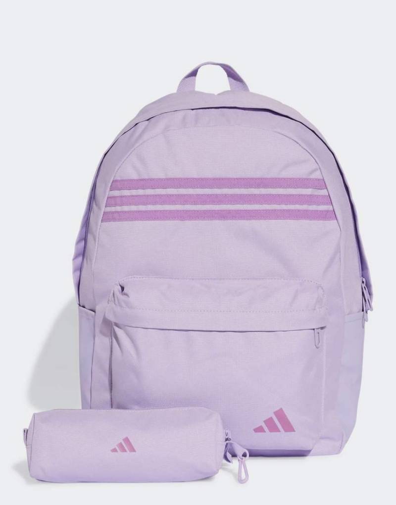 adidas Performance - Classic - Tasche mit 3 horizontalen Streifen in Puderpflaume/Preloved-Lila von adidas performance