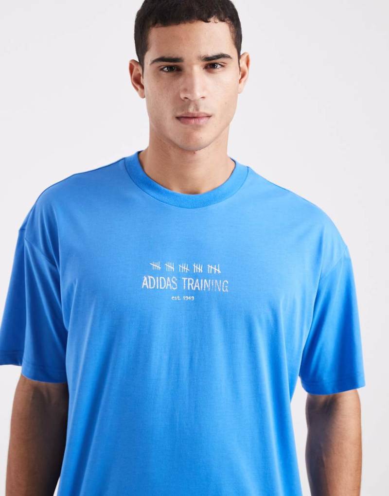 adidas Performance - Climacool - Power - Sport-T-Shirt in Ray Blue mit Print-Blau von adidas performance