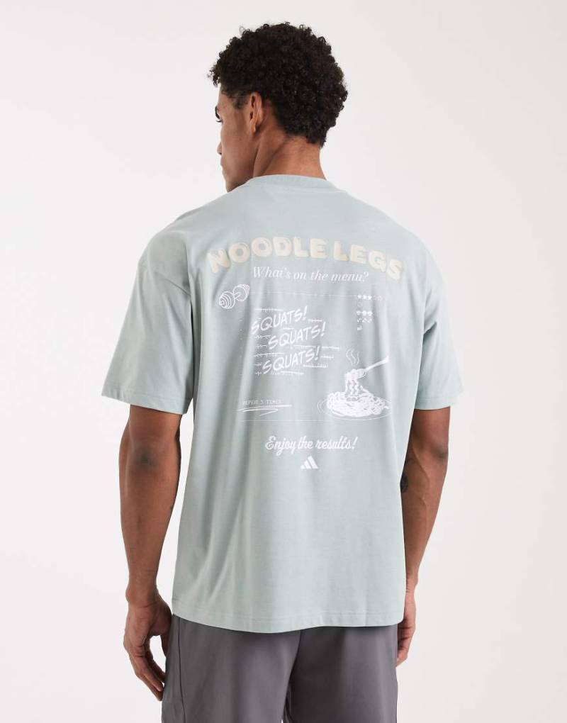 adidas Performance - Climacool - Sport-T-Shirt in Wonder Sage mit witzigem Print-Grün von adidas performance