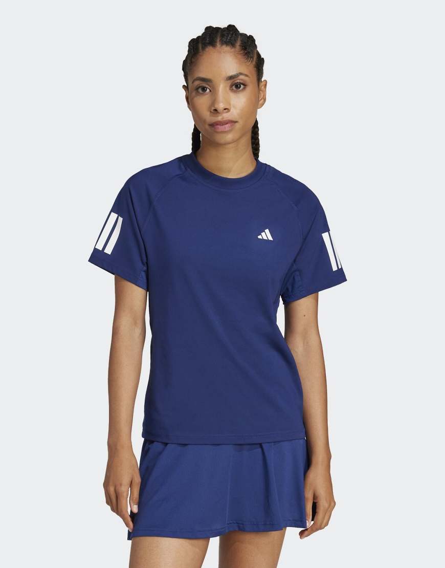 adidas Performance - Club Tennis Climacool - T-Shirt in Dunkelblau mit 3 Streifen von adidas performance