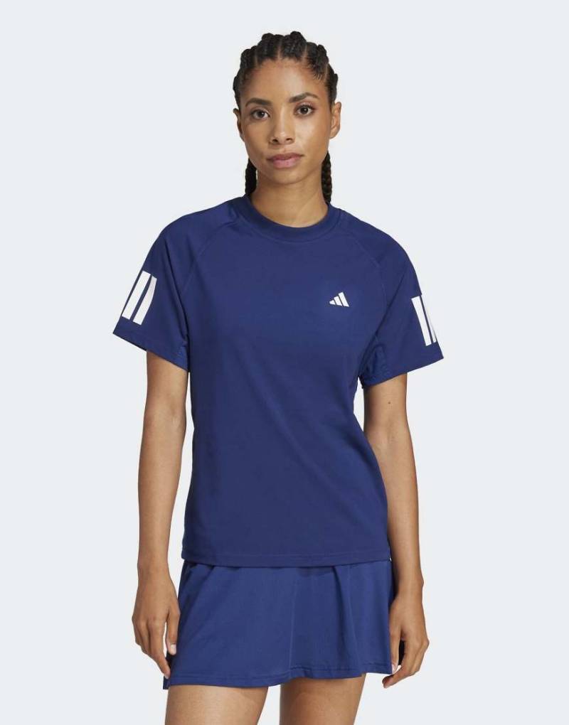 adidas Performance - Club Tennis Climacool - T-Shirt in Dunkelblau mit 3 Streifen von adidas performance
