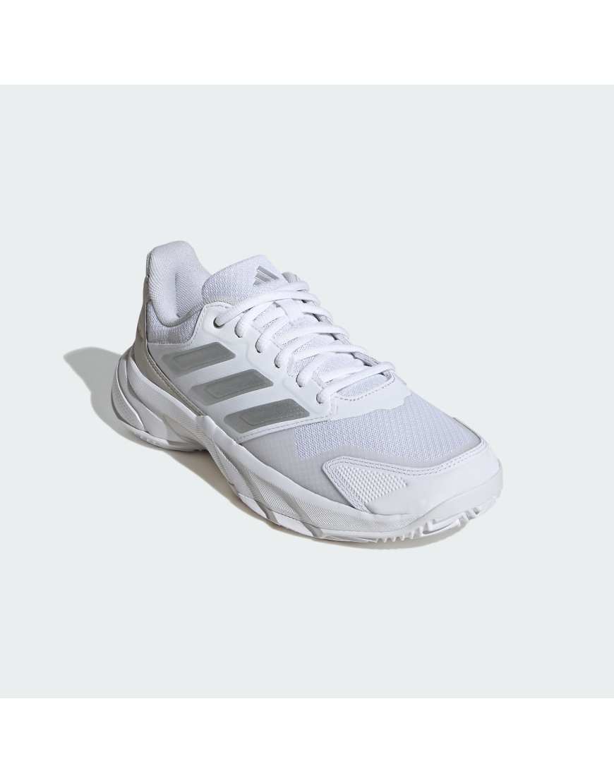 adidas Performance - Courtjam Control 3 Clay - Tennisschuhe in Wolkenweiß/Silber-Metallic von adidas performance