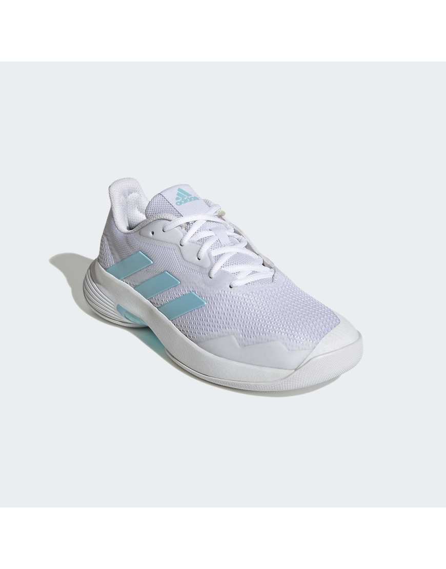adidas Performance - Courtjam Control - Tennisschuhe in Wolkenweiß/Glücksblau/ von adidas performance