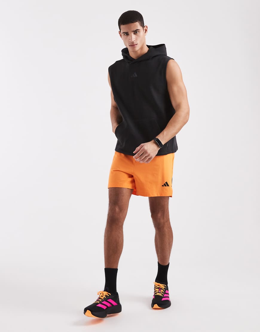 adidas Performance - D4t Primelift - Shorts in Pure Orange mit den 3 Streifen von adidas performance