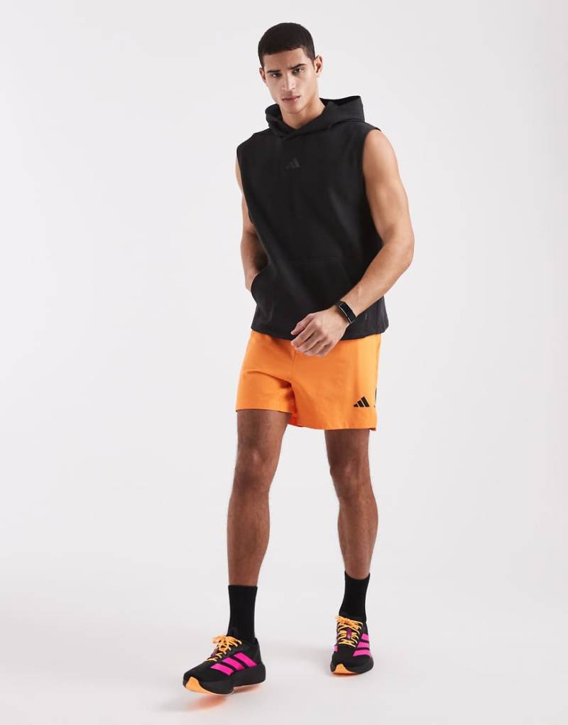 adidas Performance - D4t Primelift - Shorts in Pure Orange mit den 3 Streifen von adidas performance