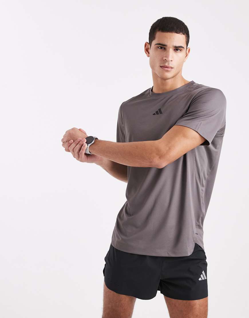 adidas Performance - D4t Primelift - T-Shirt in Anthrazit mit den 3 Streifen-Grau von adidas performance