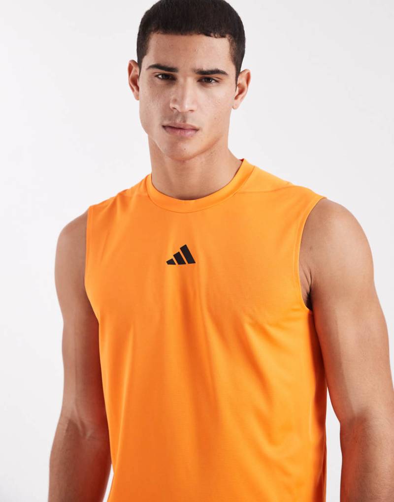 adidas Performance - D4t Primelift - Tanktop in Pure Orange mit den 3 Streifen von adidas performance