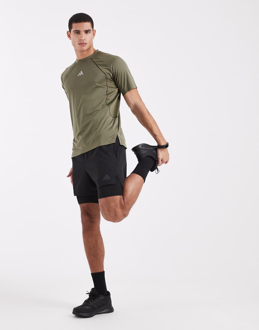 adidas Performance - D4t Workout - 2-in-1-Shorts in Schwarz von adidas performance