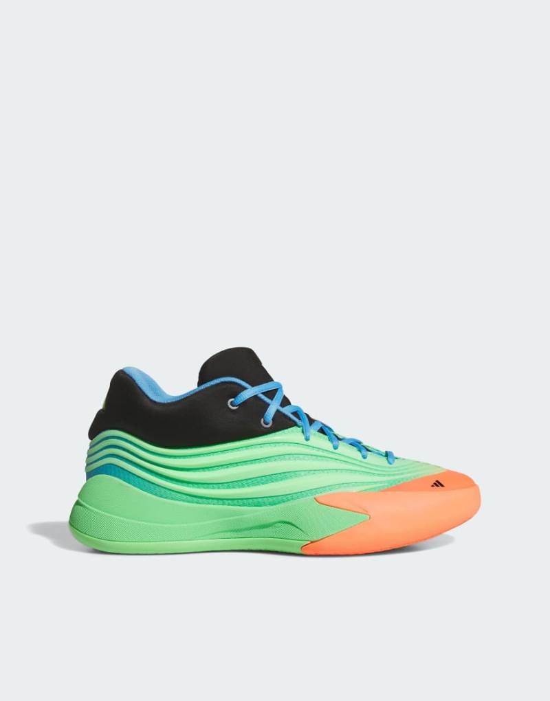 adidas Performance - Dame X - Sneaker in Lime Burst/Signal Coral/Bl-Grün von adidas performance