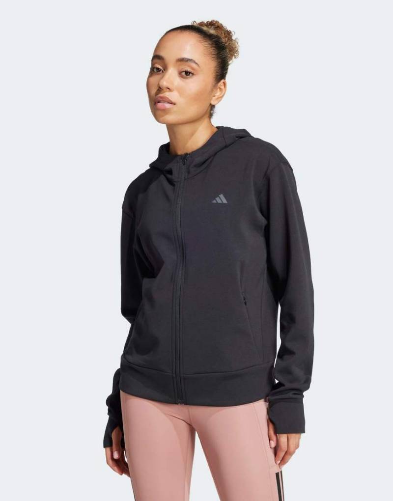 adidas Performance - Designed 4 Training - Sweatshirtjacke in Schwarz mit Reißverschluss von adidas performance