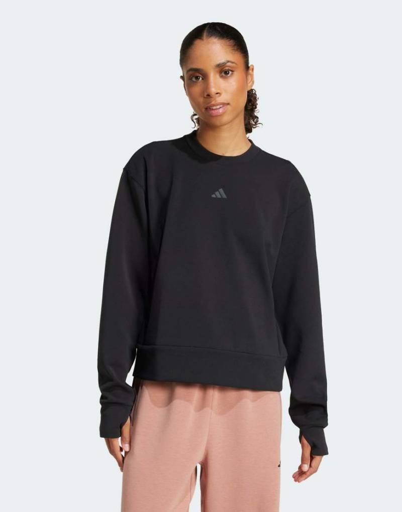 adidas Performance - Designed For Training Warm-up - Sweatshirt in Schwarz mit Rundhalsausschnitt von adidas performance