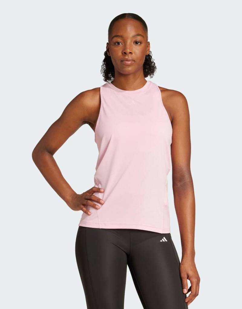 adidas Performance - Designed for Training - Tanktop in True Pink/Weiß-Rosa von adidas performance