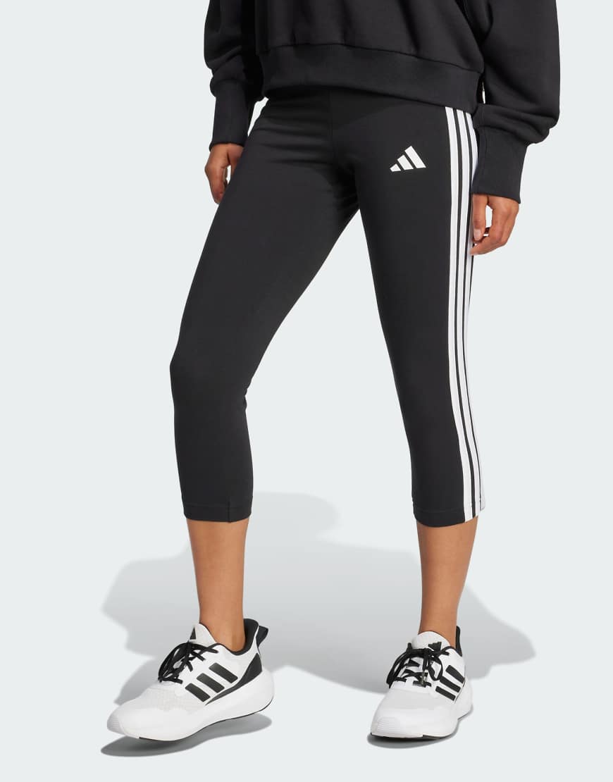 adidas Performance - Essentials - 3/4-Leggings in Schwarz mit 3 Streifen von adidas performance