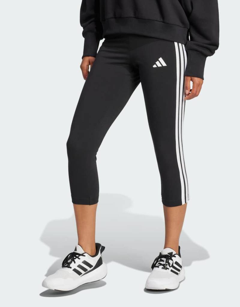 adidas Performance - Essentials - 3/4-Leggings in Schwarz mit 3 Streifen von adidas performance
