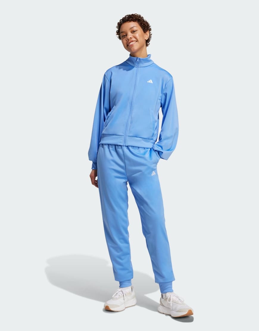 adidas Performance - Essentials Feel Cozy - Trainingsanzug in Blue Fusion-Blau von adidas performance