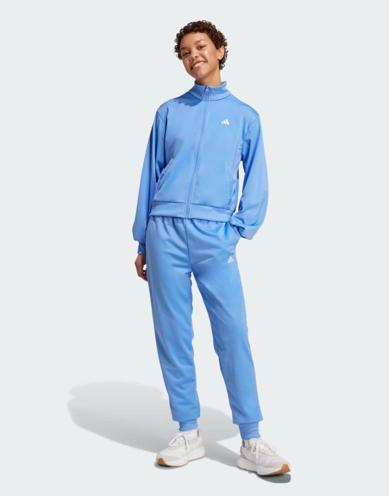 adidas Performance - Essentials Feel Cozy - Trainingsanzug in Blue Fusion-Blau von adidas performance