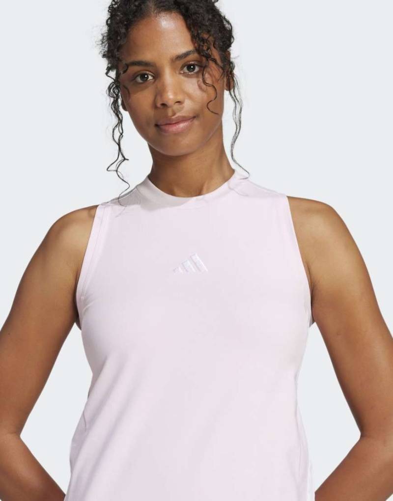adidas Performance - Essentials - Langes Kleid in Clear Pink / Weiß mit Ringerrücken und den 3 Streifen-Rosa adidas Performance - Essentials - Langes Kleid in Clear Pink / Weiß mit Ringerrücken und den 3 Streifen-Rosa von adidas performance