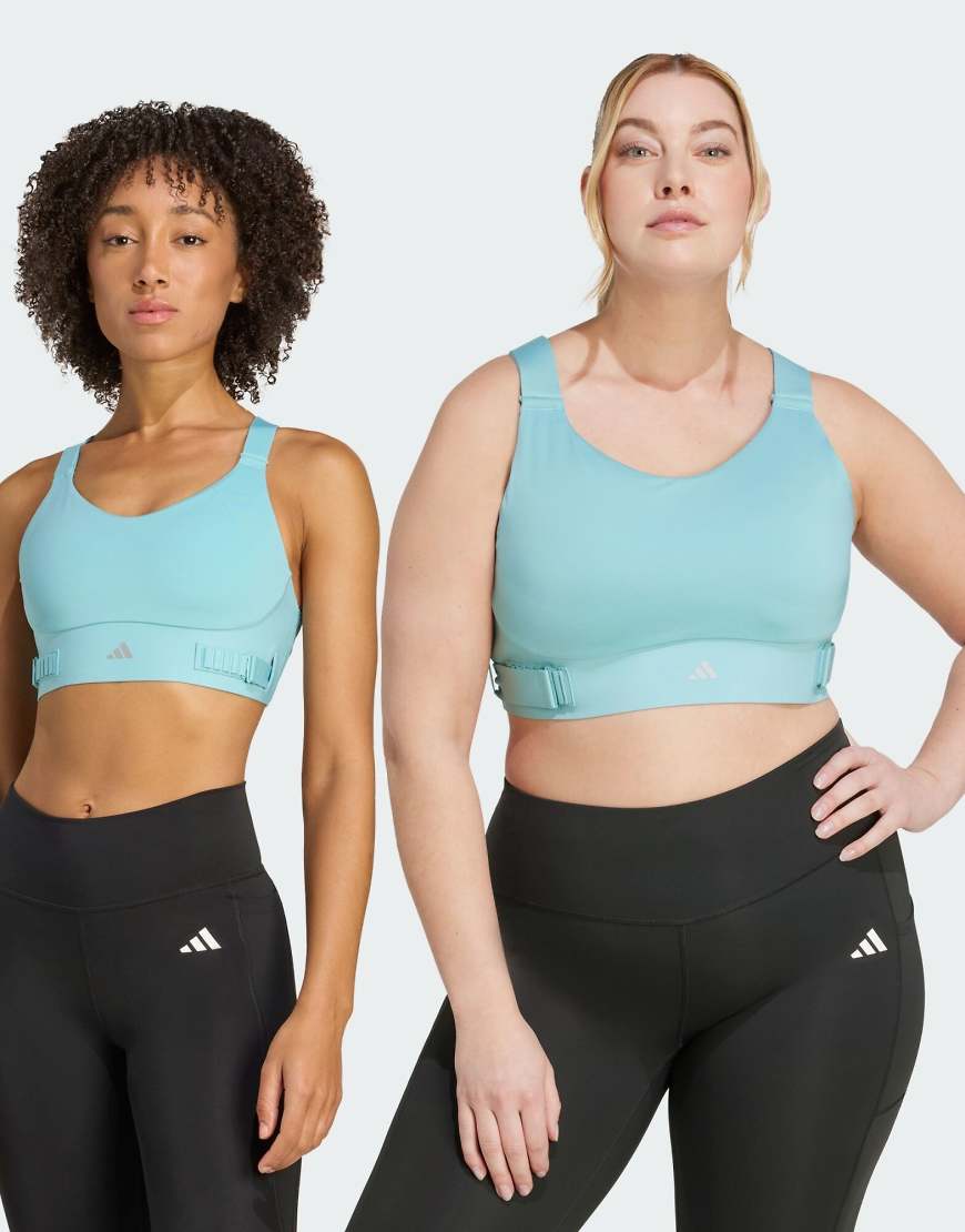 adidas Performance - Fastimpact Luxe Run - Sport-BH in Mintgrün mit hoher Stützfunktion von adidas performance