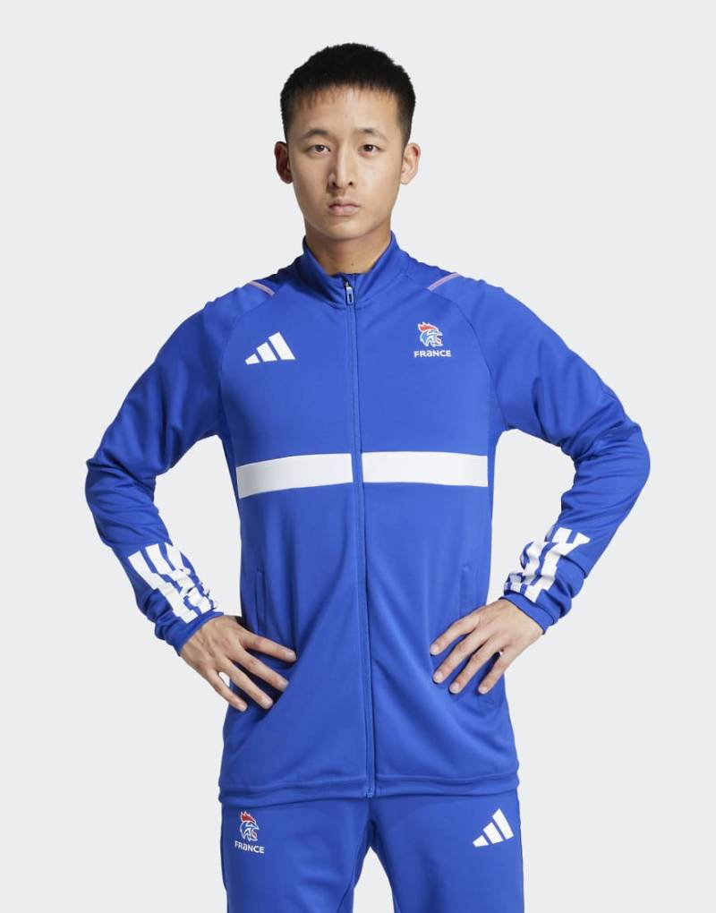 adidas Performance - Frankreich - Handball - Trainingsjacke in Semi Lucid Blue-Blau von adidas performance