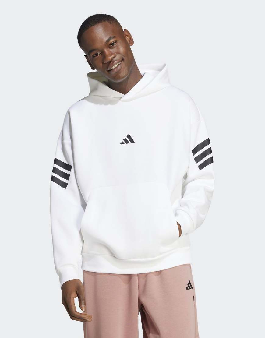 adidas Performance - Future Icons - Kapuzenpullover in Weiß mit den 3 Streifen von adidas performance