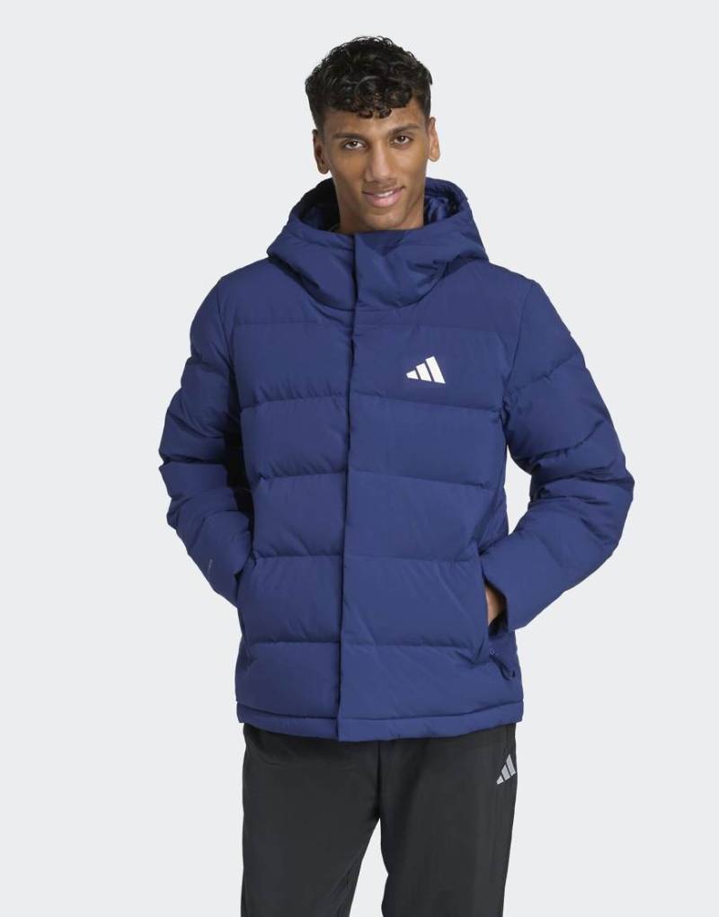 adidas Performance - Helionic Climawarm - Daunenjacke mit Kapuze in Dunkelblau von adidas performance