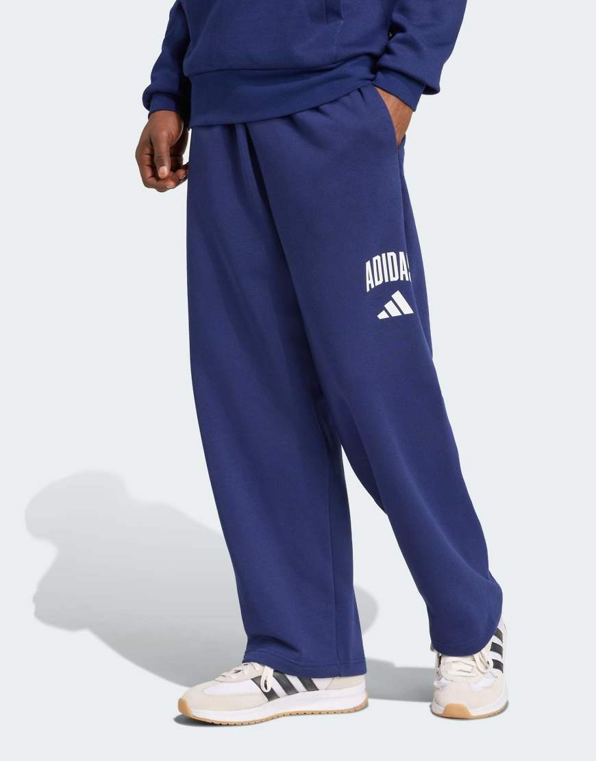 adidas Performance - Hose in Dunkelblau/Weiß mit College-Logo von adidas performance