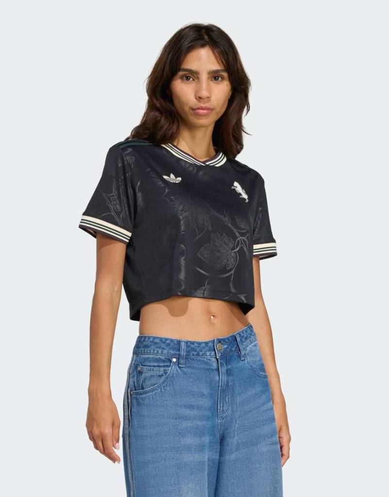 adidas Performance - Juventus 25/26 - Cropped-Trainingstop in Schwarz/Ecru Tint von adidas performance