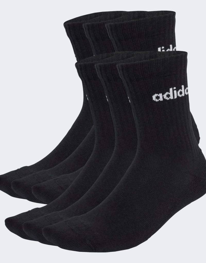 adidas Performance - Linear - 6 Paar gepolsterte Socken in Schwarz / Weiß von adidas performance