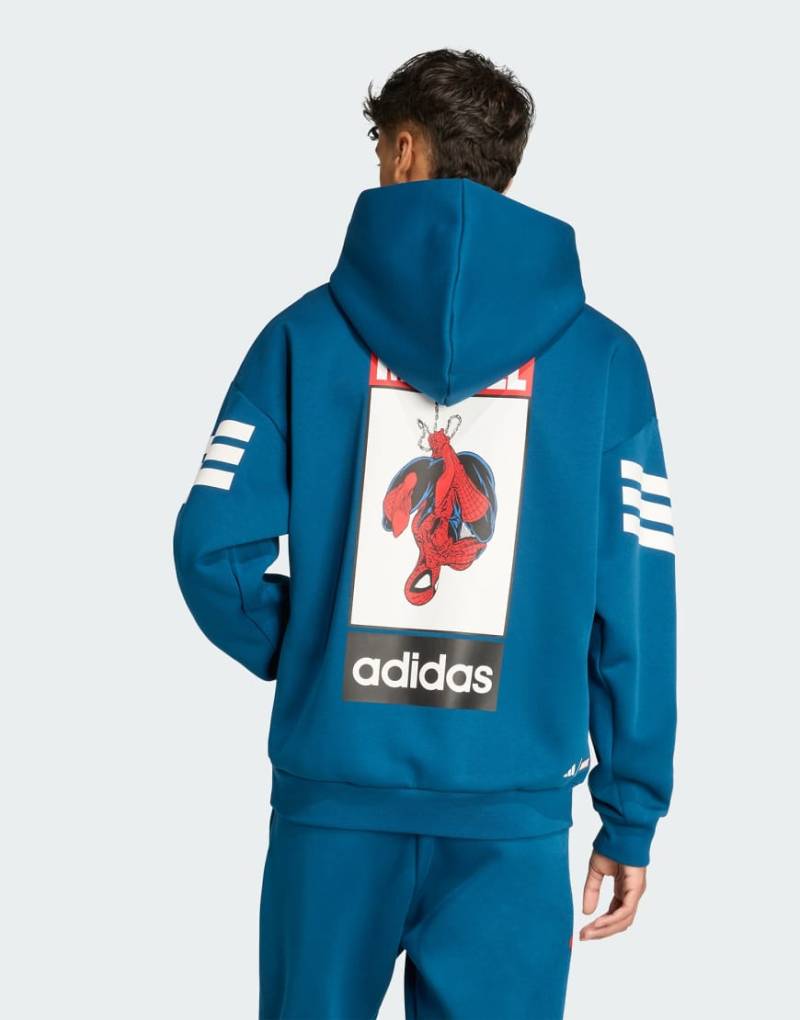 adidas Performance - Marvel Spider-Man - Kapuzenpullover in Nachtblau adidas Performance - Marvel Spider-Man - Kapuzenpullover in Nachtblau von adidas performance