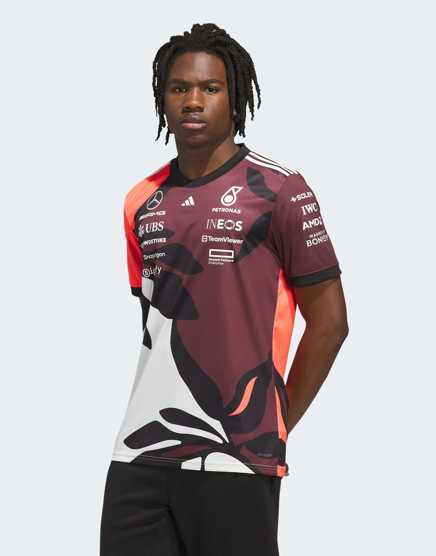 adidas Performance - Mercedes - AMG Petronas F1 Team Driver Replica Summer Pack - Trikot in Aurora Ruby/Turbo/Wollweiß-Rot von adidas performance