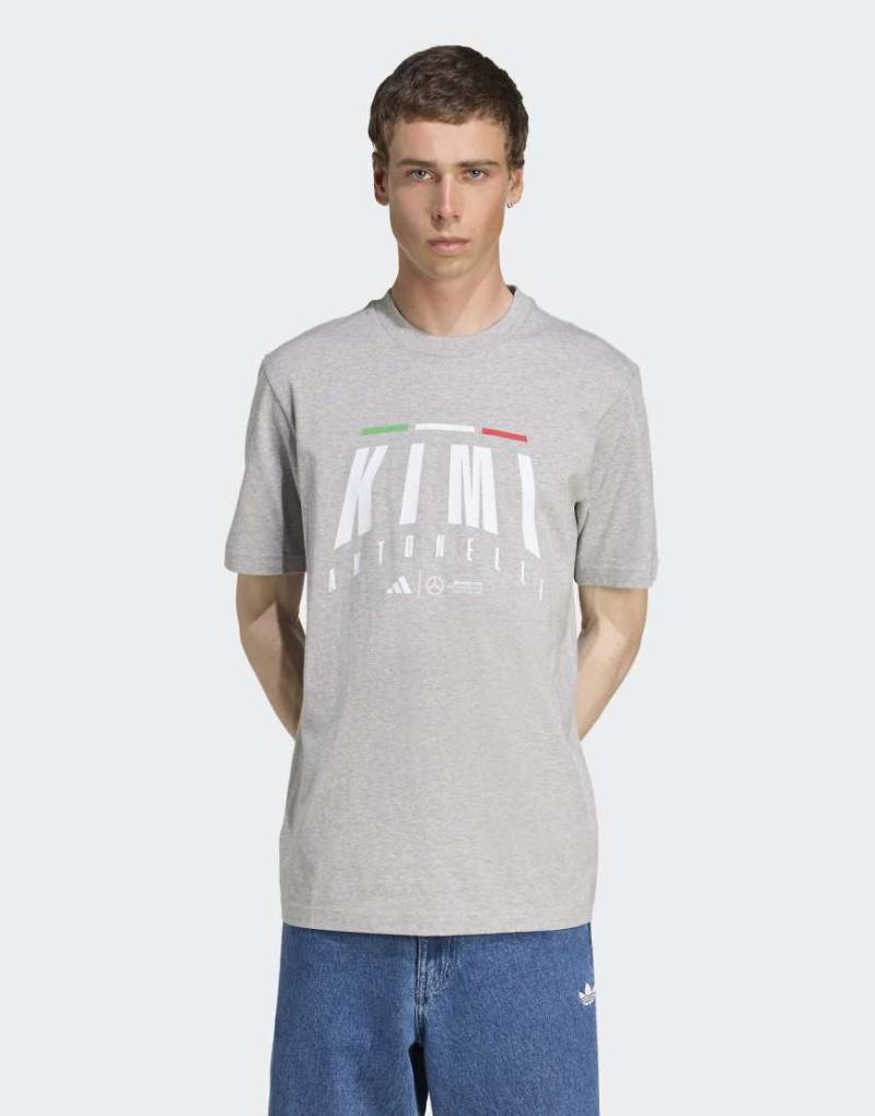 adidas Performance - Mercedes-AMG Petronas Formel 1 One Team Kimi Antonelli - T-Shirt in meliertem Mittelgrau von adidas performance