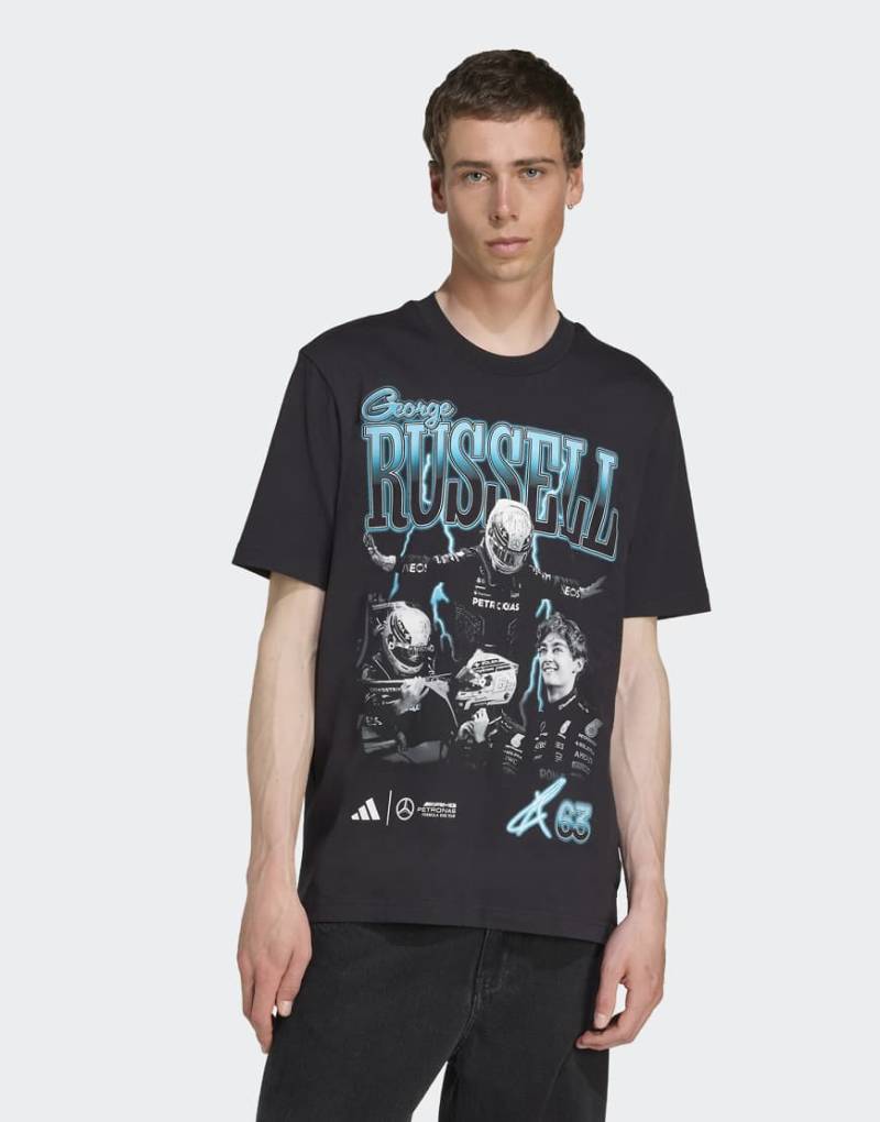 adidas Performance - Mercedes-AMG Petronas Formel 1 Team George Russell - T-Shirt in Schwarz mit Grafik adidas Performance - Mercedes-AMG Petronas Formel 1 Team George Russell - T-Shirt in Schwarz mit Grafik von adidas performance