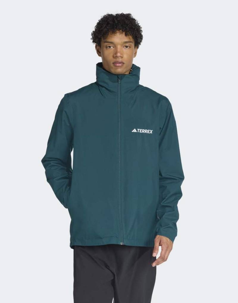 adidas Performance - Multi Essentials 2L - Regenjacke in Aurora Ivy-Grün von adidas performance