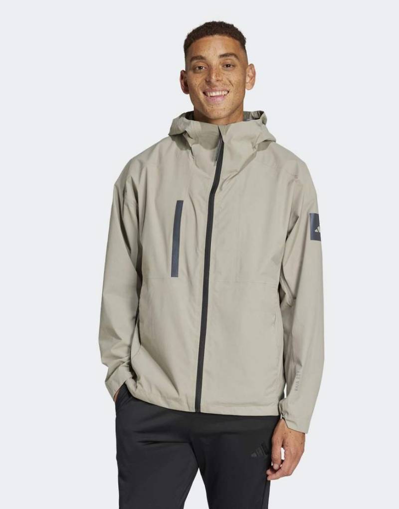 adidas Performance - Myshelter 2.5-layer Rain. Rdy - Helle Jacke in Kittbeige-Grau von adidas performance