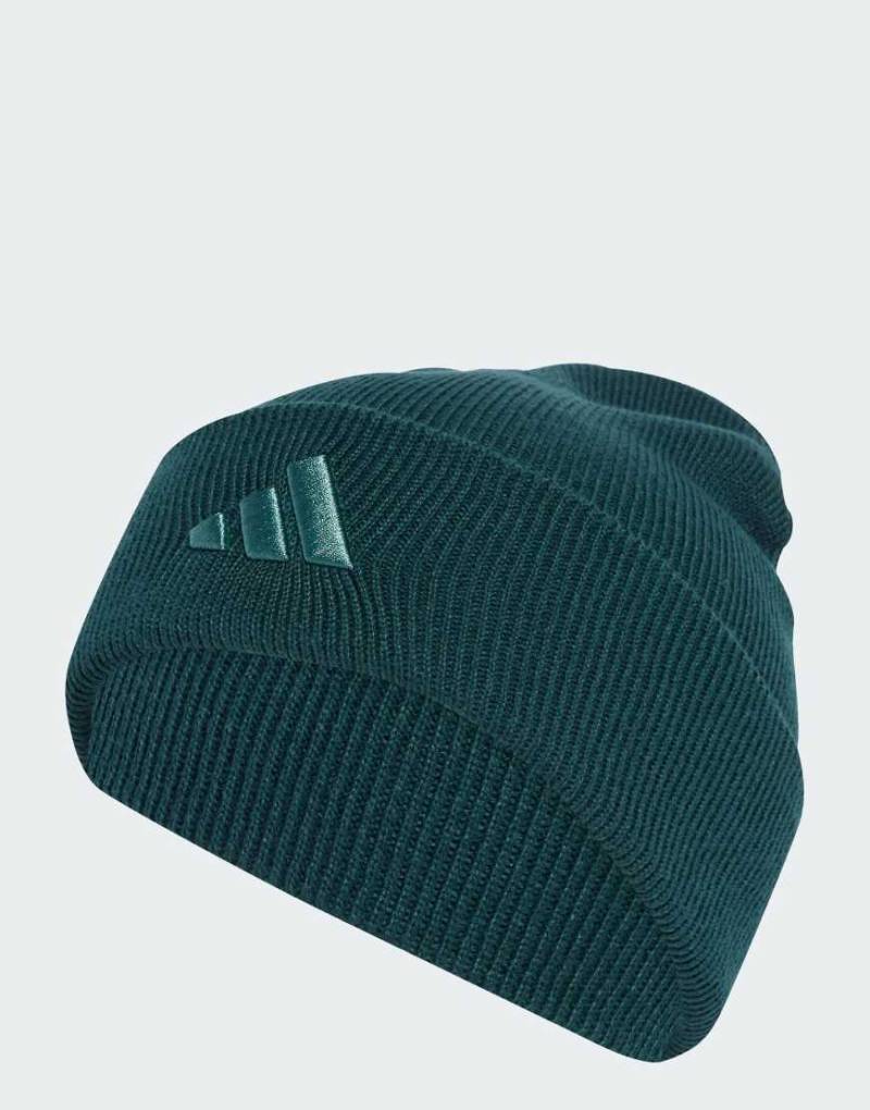 adidas Performance - New - Strickmütze in Aurora Ivy / Preloved Teal mit Umschlag und Logo-Grün von adidas performance