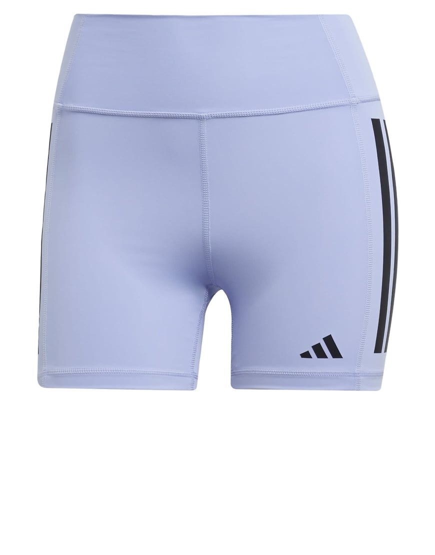 adidas Performance - Optime - 1/4-lange Leggings in Violet Tone mit 3 Streifen-Lila von adidas performance