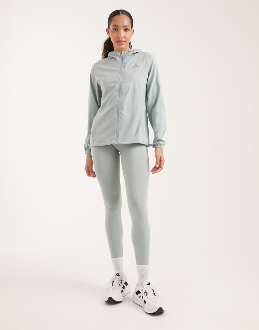 adidas Performance - Optime - Lange Sportleggings in Wonder Sage-Grün von adidas performance
