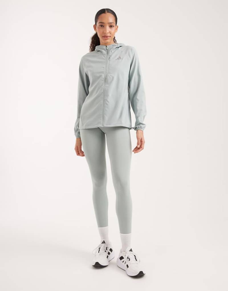 adidas Performance - Optime - Lange Sportleggings in Wonder Sage-Grün von adidas performance