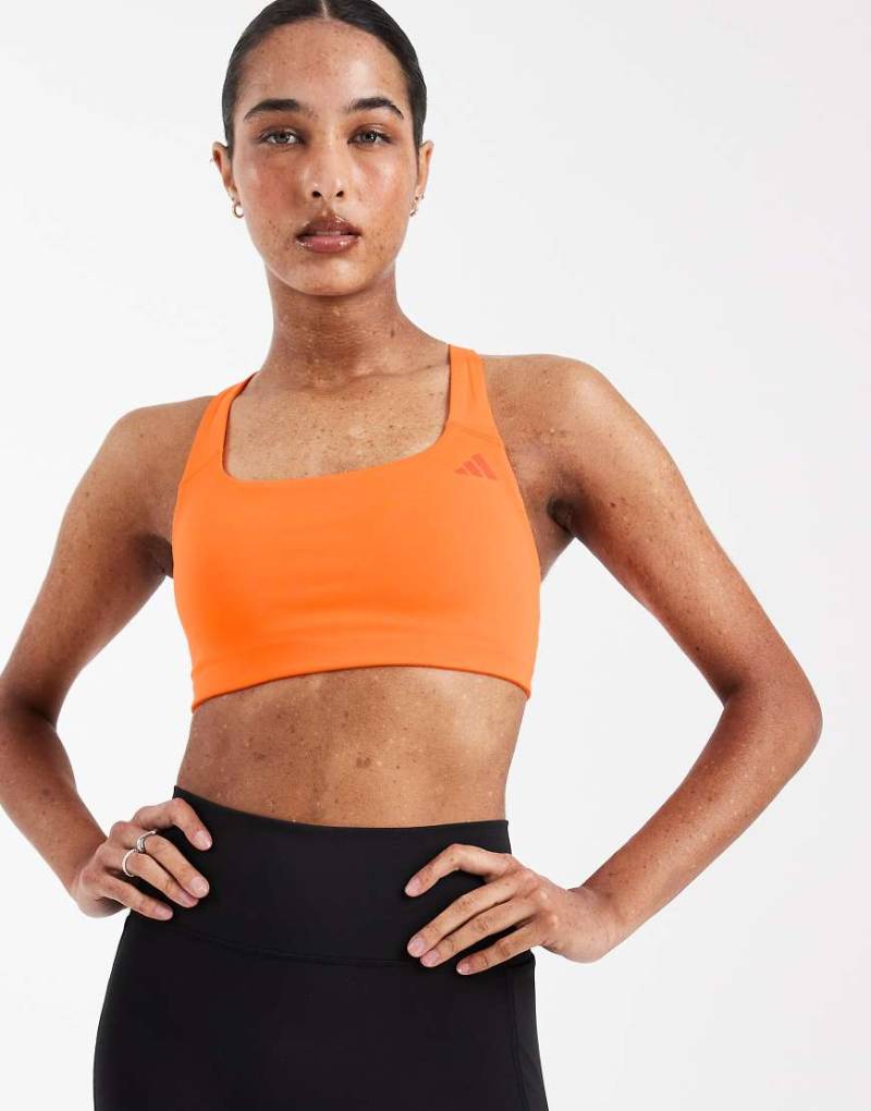 adidas Performance - Optime - Sport-BH in Pure-Orange mit mittlerer Stützfunktion von adidas performance