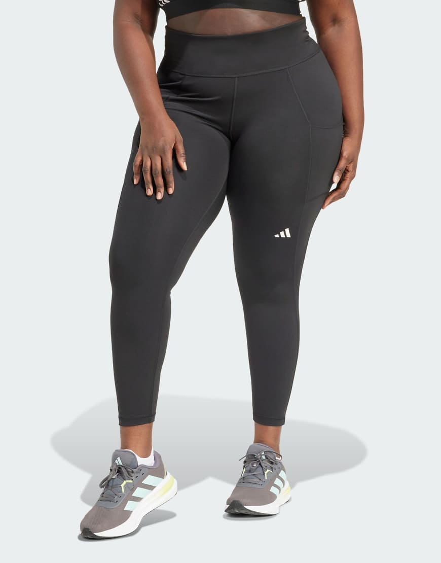 adidas Performance - Own The Run - 7/8-Leggings in Schwarz, große Größen von adidas performance