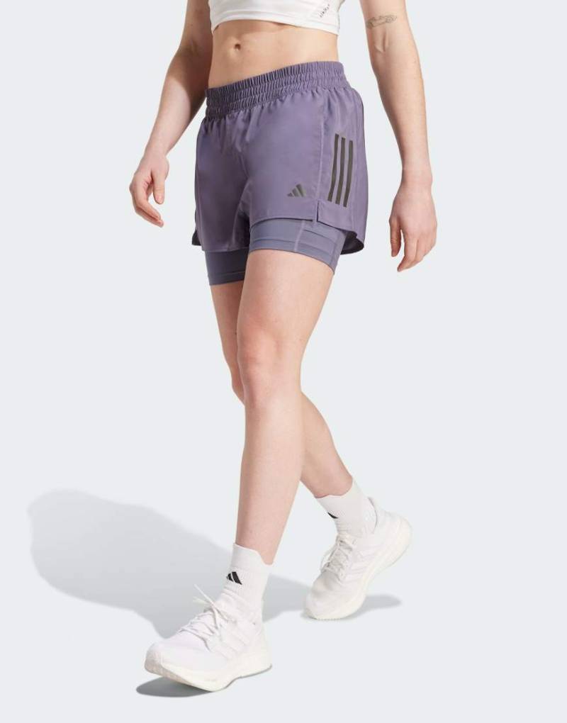 adidas Performance - Own The Run Climacool - 2-in-1-Shorts in Preloved Violet-Lila von adidas performance