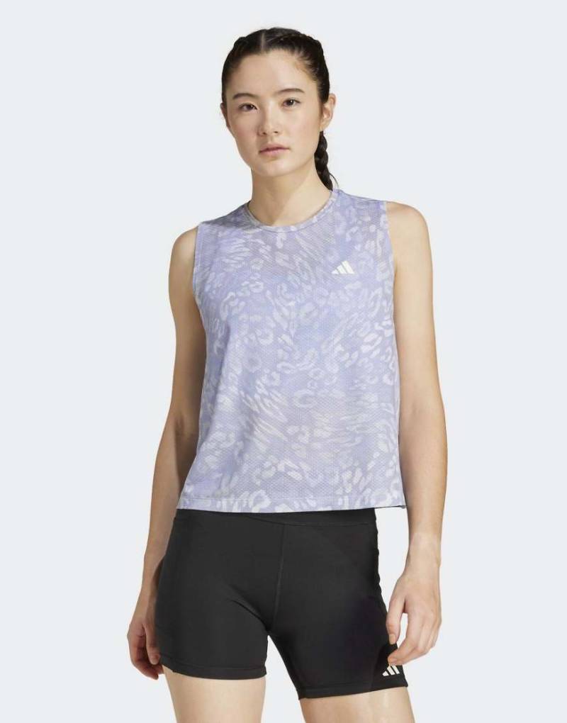 adidas Performance - Own The Run Climacool - Tanktop in Dash grey und Violet Tone mit den 3 Streifen-Grau von adidas performance