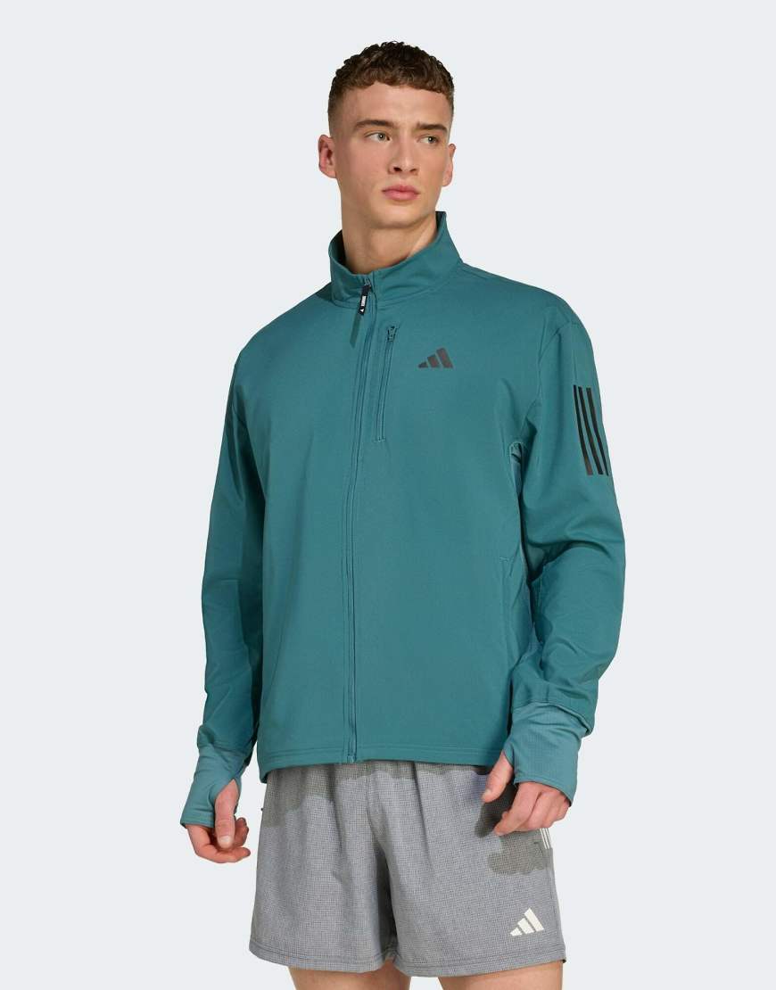 adidas Performance - Own the run Winterized - Jacke in Petrol-Blau von adidas performance