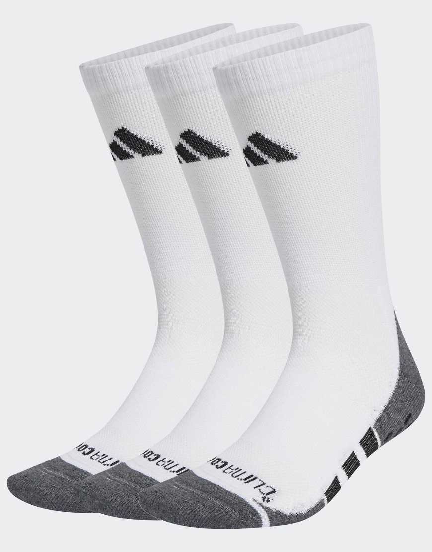 adidas Performance - Performance Grip Climacool - 3er-Pack gepolsterte Crew-Socken in Weiß, Dark Grey Heather und Schwarz von adidas performance